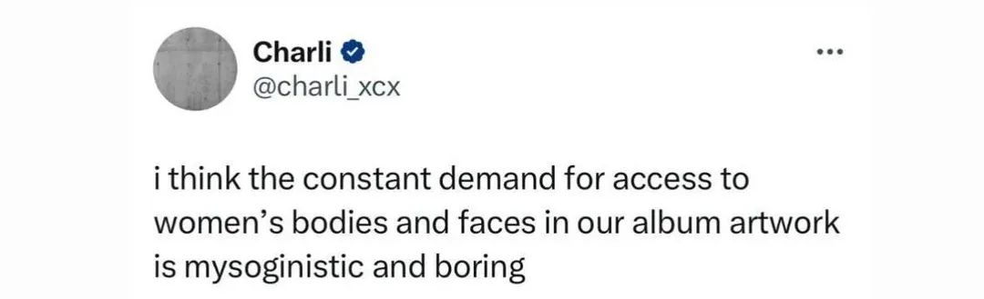 Charlie XCX Tweet about the cover of Brat