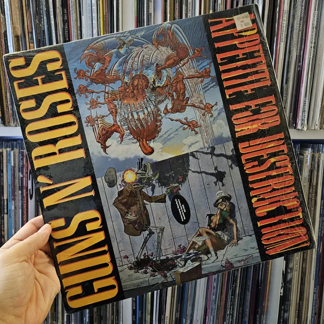 The original, first pressing of Appetite for Destruction featuring the robot violence scene