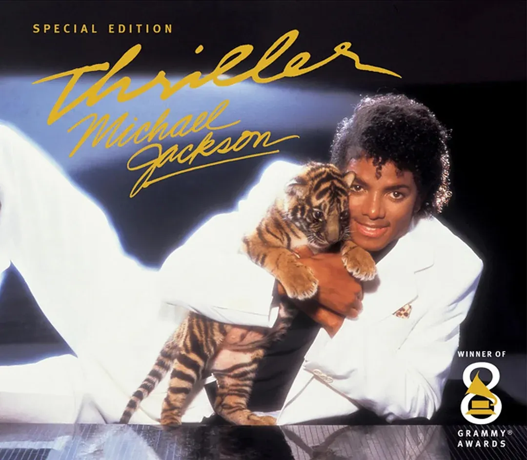 Michael Jackson - Thriller 2001 Special Edition Cover featuring the tiger cub on the front